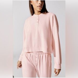 DONNI. Bay pink terry pullover